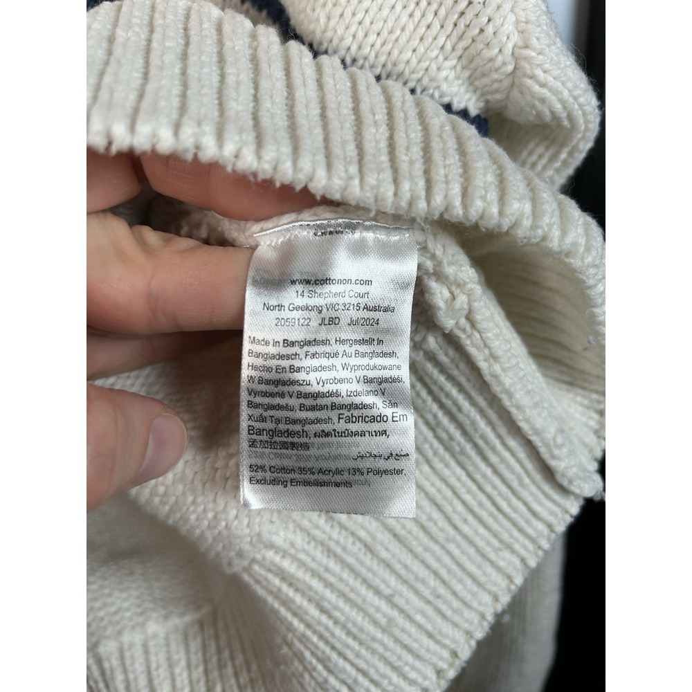 NFL Dallas Cowboys V Neck Pullover Sweater Off White Vtg Style Women's Size Med‎ - Picture 5 of 9